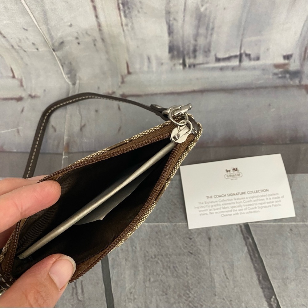 Coach Chocolate and Beige Wristlet - Picture 9 of 10